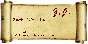 Zach Júlia névjegykártya